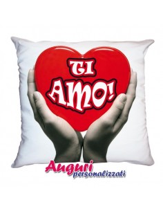 Cuscino Cuore in mano- Ti amo