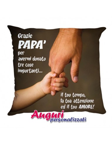 Cuscino per il papà le tre cose