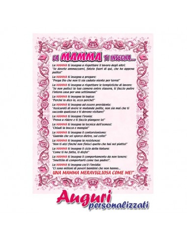 Tabella in metallo-La Mamma ti insegna