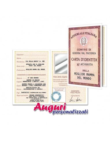 Carta Identità Mamma Personalizzata