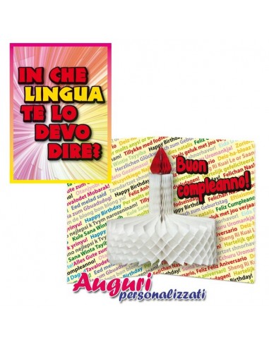 Biglietto con festone-Compleanno
