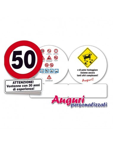 Biglietto segnale-Auguri 50 anni