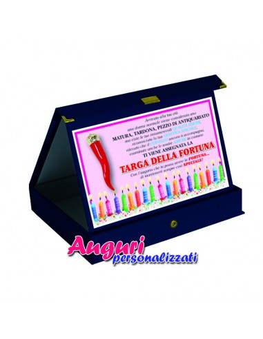 Targa premio Compleanno fortunato-Lei