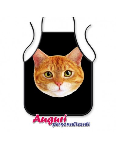 Grembiule da cucina con gatto rosso