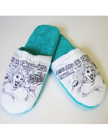 Ciabatte "A letto sono...". Idea regalo 