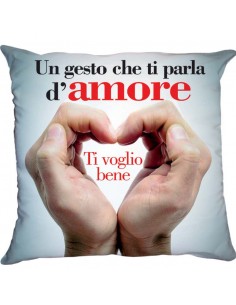 Cuscino Amore con mani a cuore