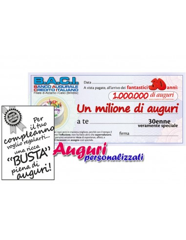 Maxi biglietto Assegno*30 anni