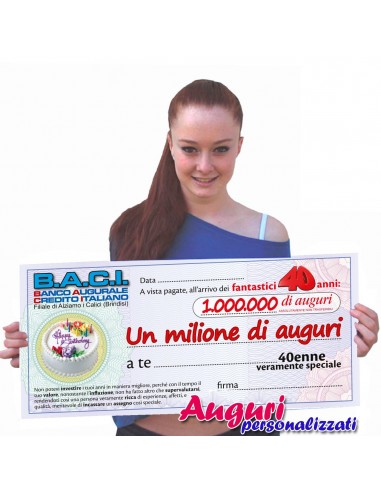 Maxi biglietto Assegno*40 anni