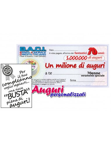 Maxi biglietto Assegno*70 anni