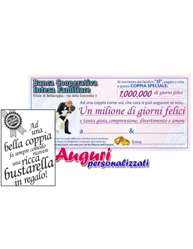 Maxi biglietto Assegno Matrimonio