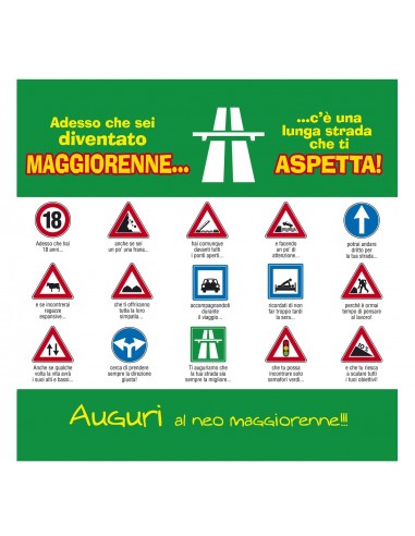 Cuscino 18 anni Lui-Segnali stradali