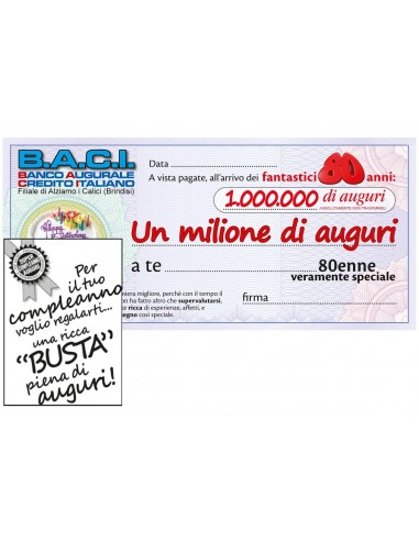 Maxi biglietto Assegno*80 anni