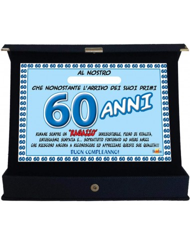 Targa premio 60 anni Lui-Personalizzata