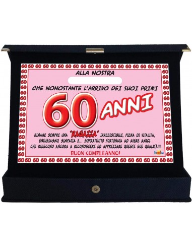 Targa premio 60 anni Lei-Personalizzata