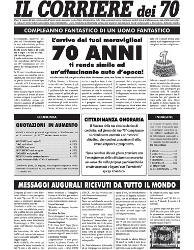 Giornale 70 anni Lui