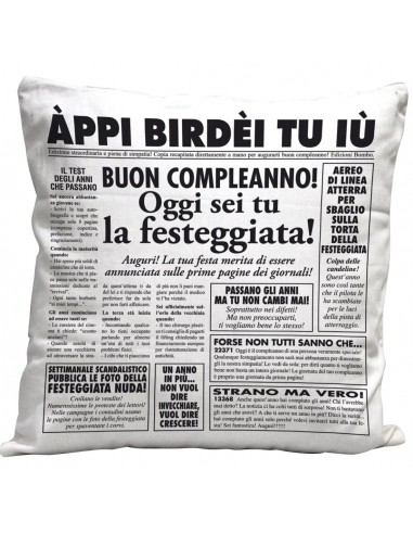 Cuscino-Giornale compleanno Lei