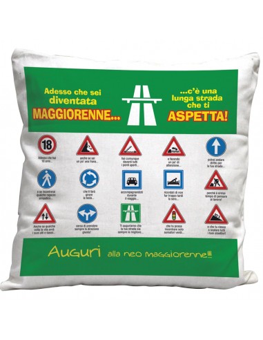 Cuscino 18 anni Lei-Segnali stradali