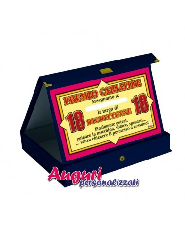 Targa premio-18enne-Personalizzata