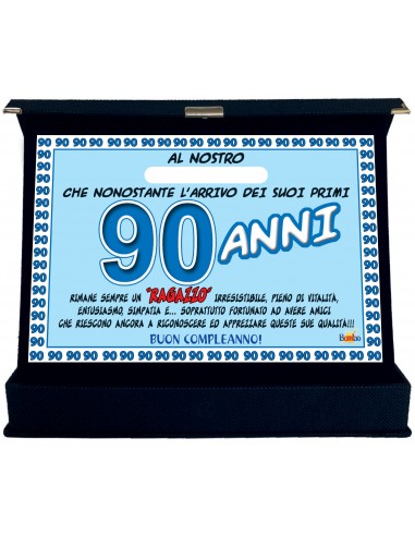 Targa premio 90 anni Lui-Personalizzata