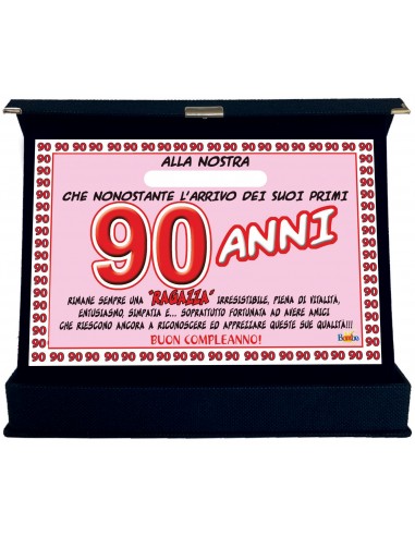 Targa premio 90 anni Lei-Personalizzata