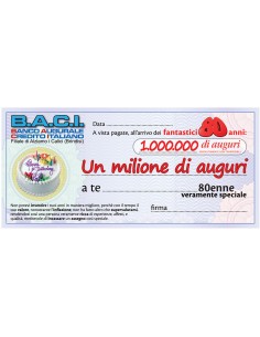 Maxi biglietto Assegno*80 anni 2