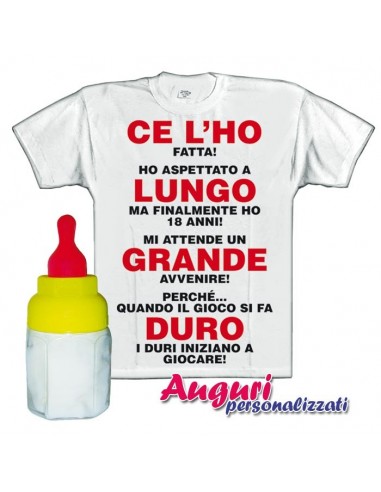T-shirt in biberon-18 Anni Lui