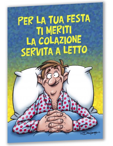 Biglietto sexy auguri-Colazione-Lui