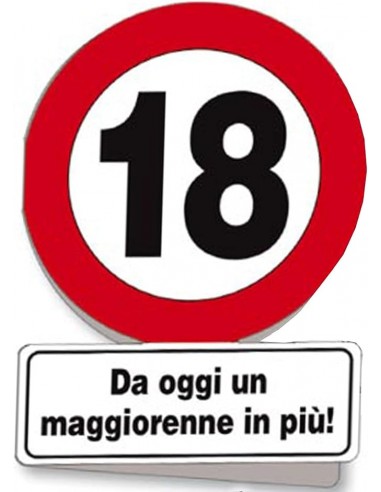 Biglietto segnale-Auguri 18 anni Lui