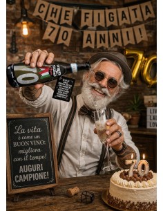 Bottiglia Prosecco 70 anni-Lui