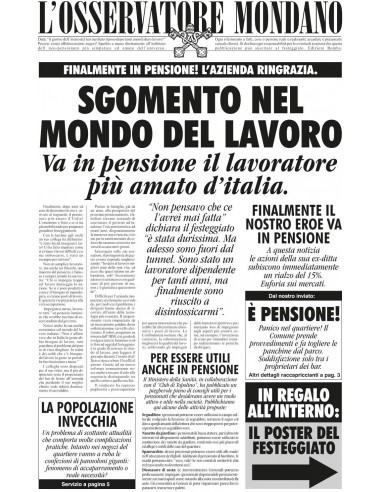Giornale Pensione Lui Personalizzato