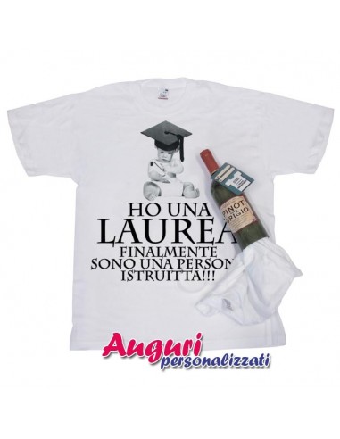 Fashwork Maglietta Laurea Personalizzata 'Finalmente Ti Sei Laureata' - T-Shirt Divertente In Cotone Per Donna, Regalo Originale