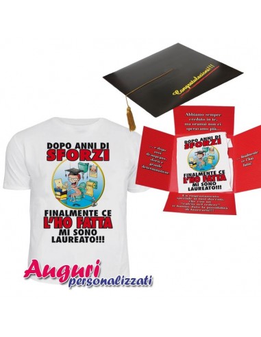 T-shirt laurea nel cappello-Dopo anni...