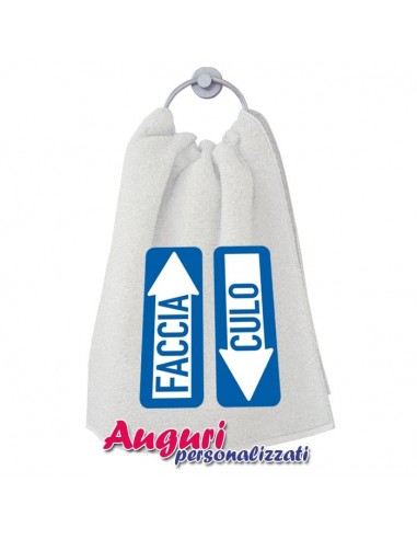 Asciugamano con freccia Faccia-Culo